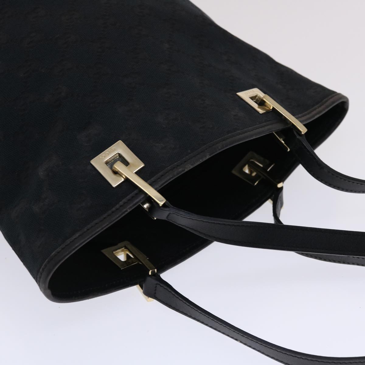 GUCCI GG Canvas Hand Bag Black 49083