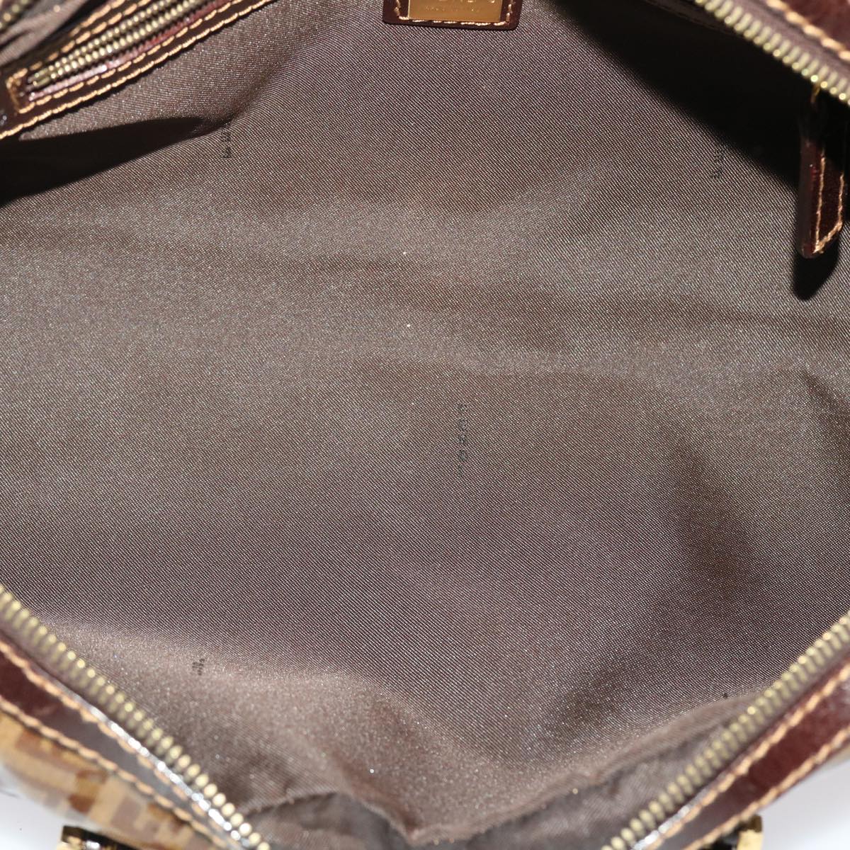 FENDI Zucchino Canvas Hand Bag Coated Canvas Brown 49107