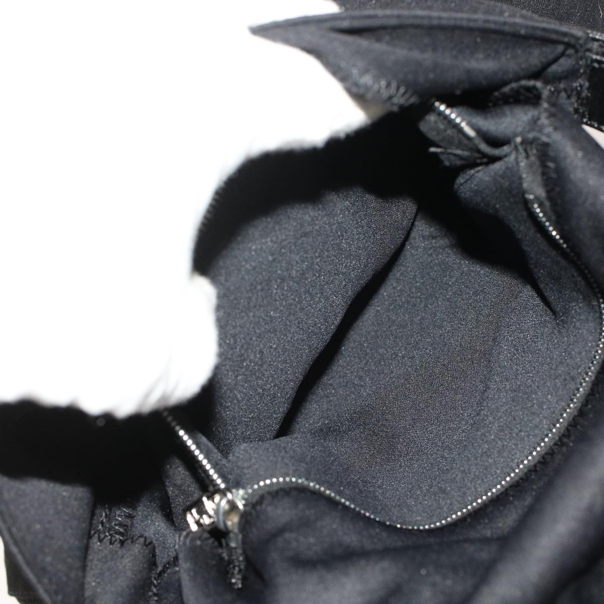 FENDI Mamma Baguette Shoulder Bag Nylon Leather Black 49109