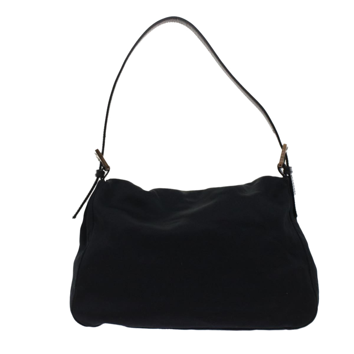 FENDI Mamma Baguette Shoulder Bag Nylon Leather Black 49109