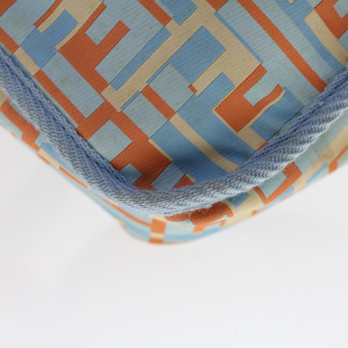 FENDI Zucca Canvas Shoulder Bag Nylon White Light Blue Orange 49111