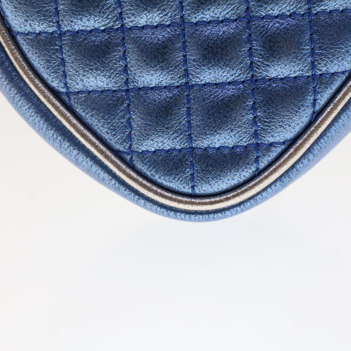 GUCCI Quilted Shoulder Bag Leather Red Blue 49168