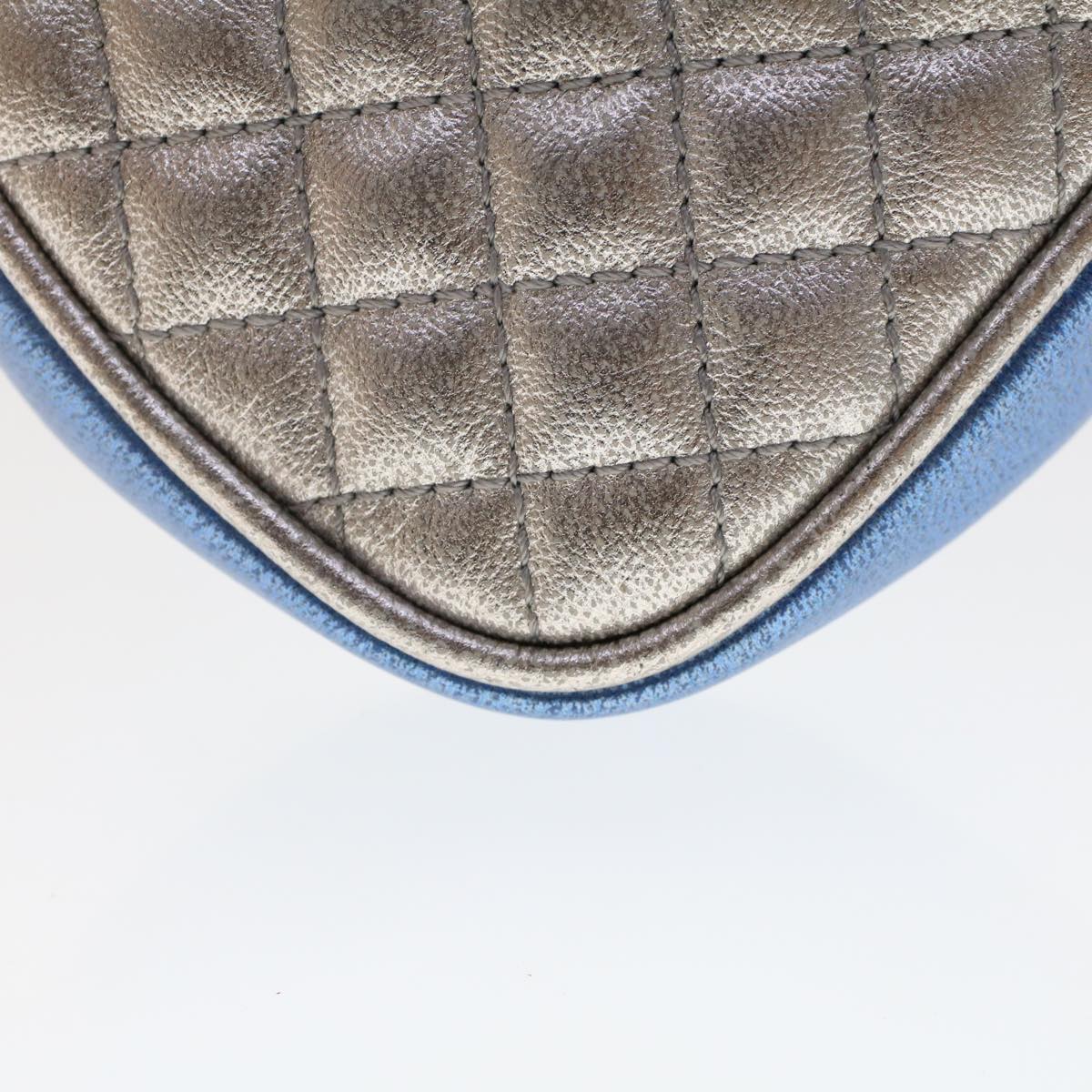 GUCCI Quilted Shoulder Bag Leather Red Blue 49168