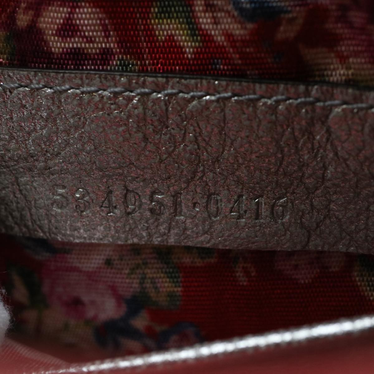 GUCCI Quilted Shoulder Bag Leather Red Blue 49168