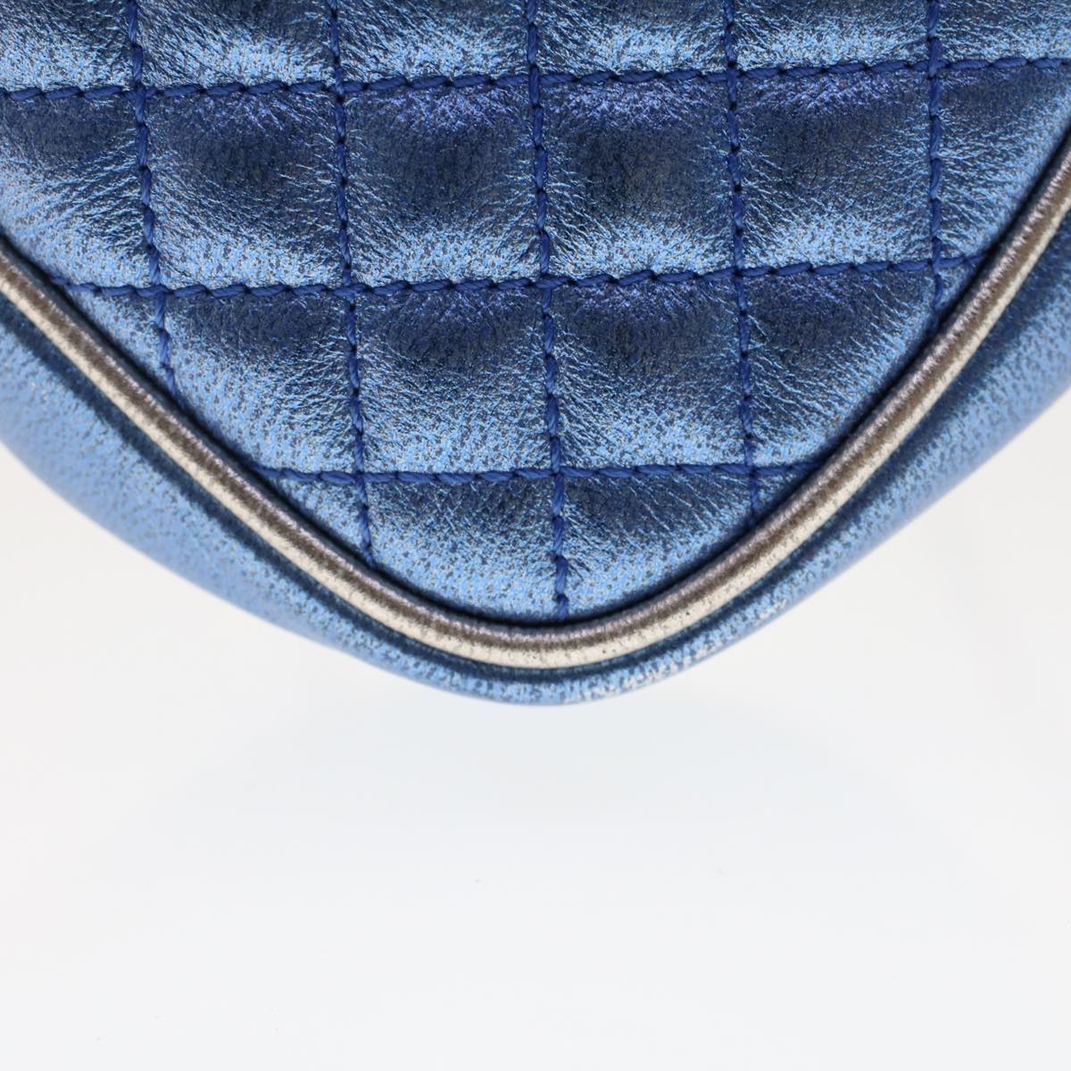 GUCCI Quilted Shoulder Bag Leather Red Blue 49168