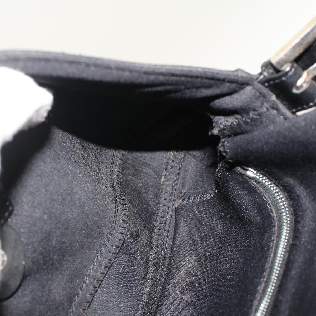 FENDI Mamma Baguette Shoulder Bag Nylon Black 49276