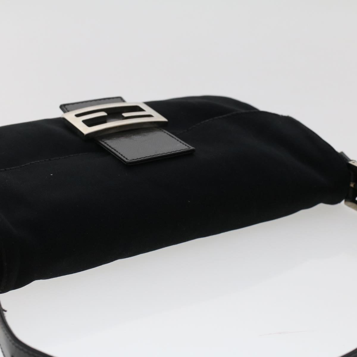 FENDI Mamma Baguette Shoulder Bag Nylon Black 49276