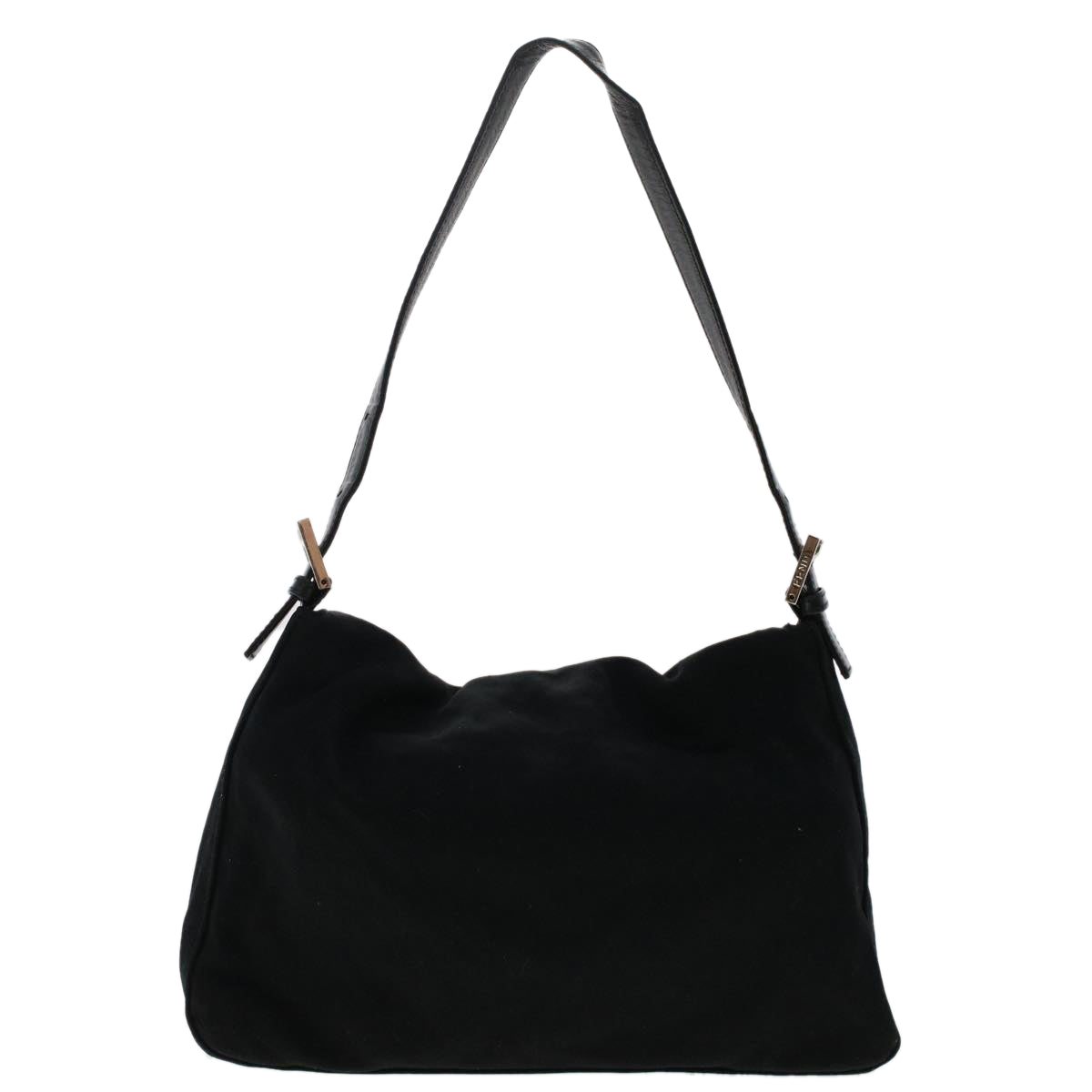 FENDI Mamma Baguette Shoulder Bag Nylon Black 49277
