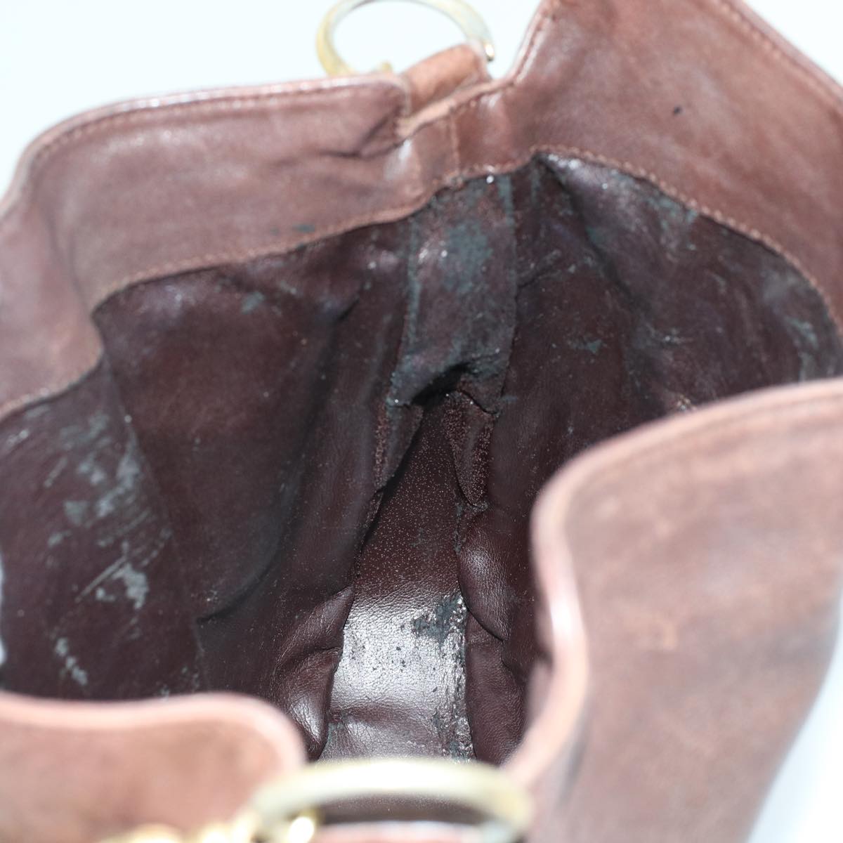 GUCCI Bamboo Hand Bag Leather 2way Brown 49284