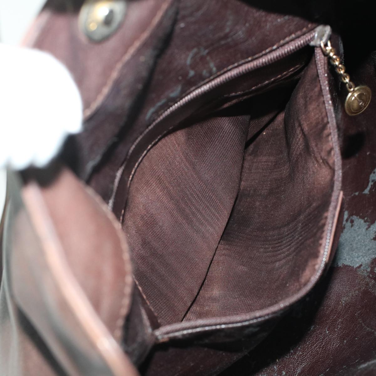 GUCCI Bamboo Hand Bag Leather 2way Brown 49284