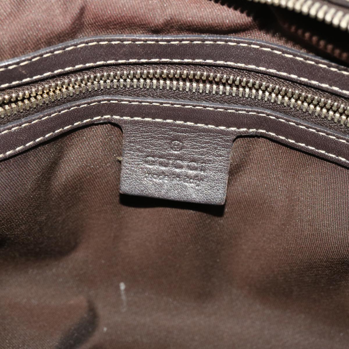 GUCCI GG Crystal Hand Bag Coated Canvas Beige Dark Brown 223962 49285