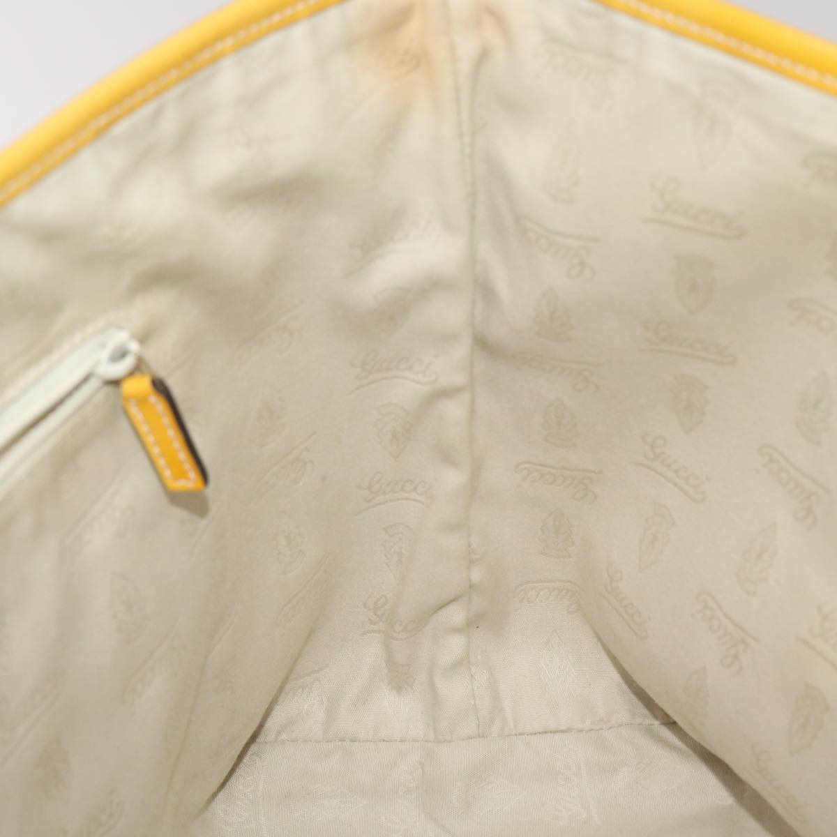 GUCCI GG Canvas Sherry Line Tote Bag Canvas Beige Yellow Khaki 211971 49287