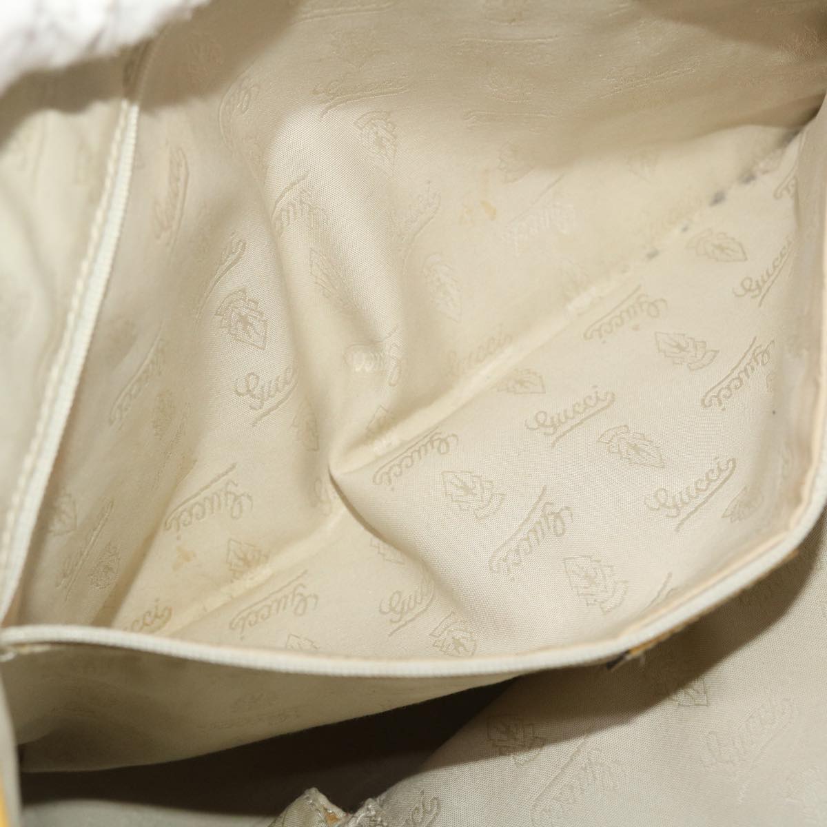 GUCCI GG Canvas Sherry Line Tote Bag Canvas Beige Yellow Khaki 211971 49287