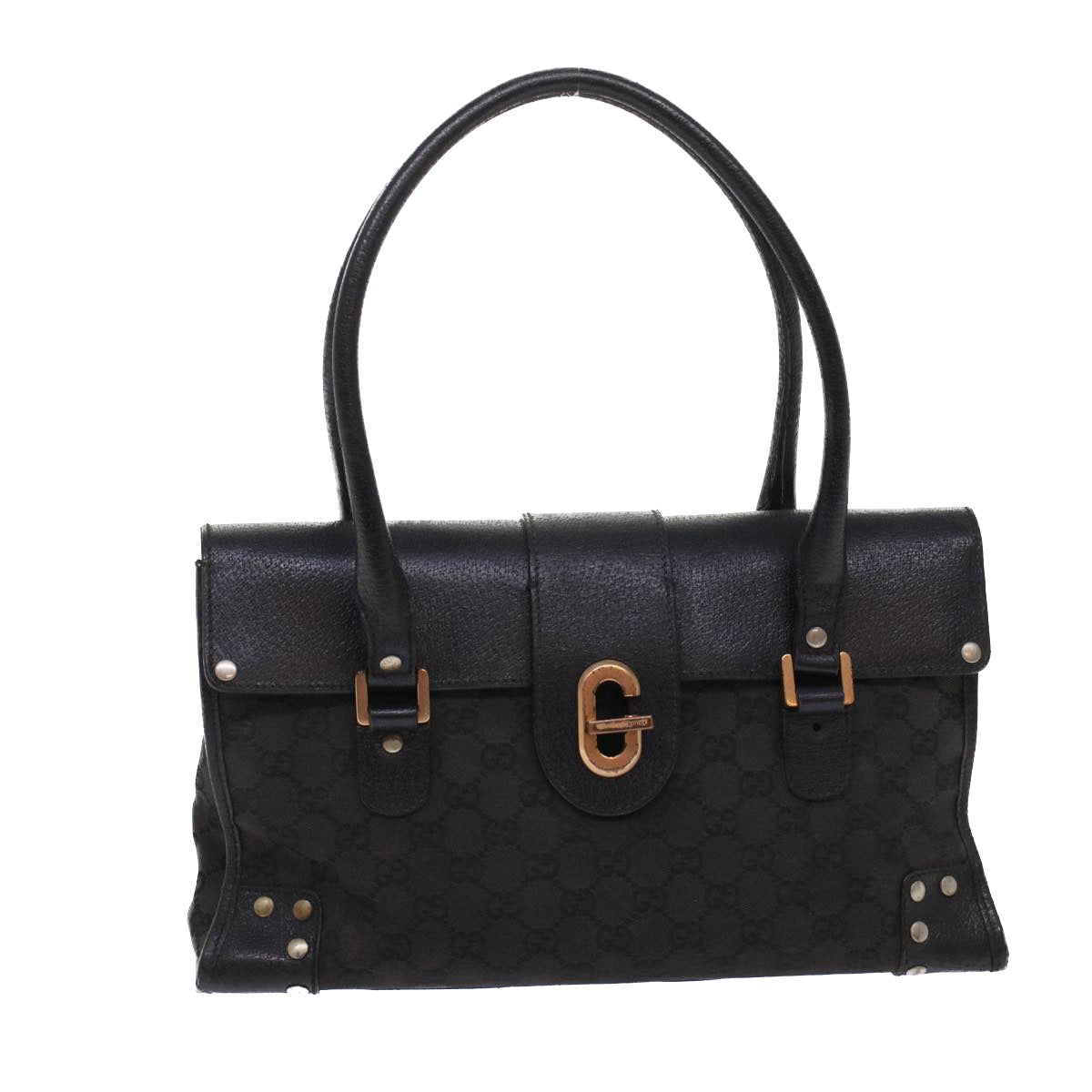 GUCCI GG Canvas Hand Bag Black 49297