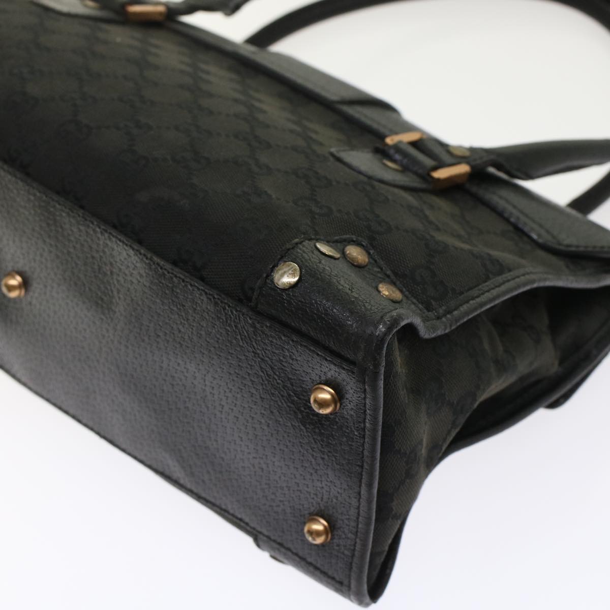 GUCCI GG Canvas Hand Bag Black 49297
