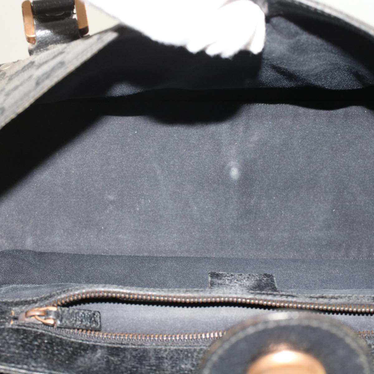 GUCCI GG Canvas Hand Bag Black 49297