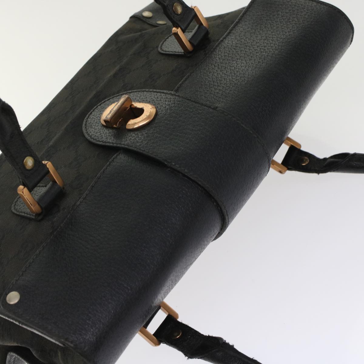 GUCCI GG Canvas Hand Bag Black 49297