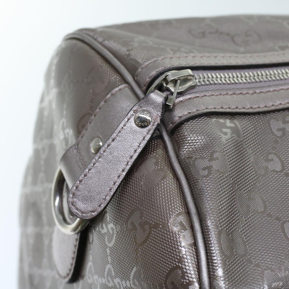 GUCCI GG Implement Canvas Boston Bag Coated Canvas 2way Gray 216484 49332