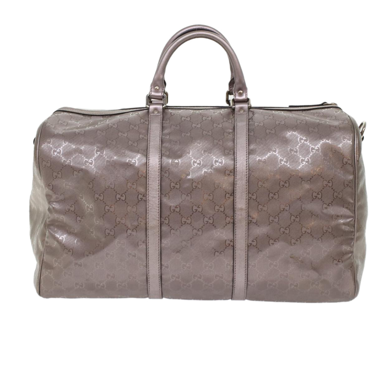 GUCCI GG Implement Canvas Boston Bag Coated Canvas 2way Gray 216484 49332