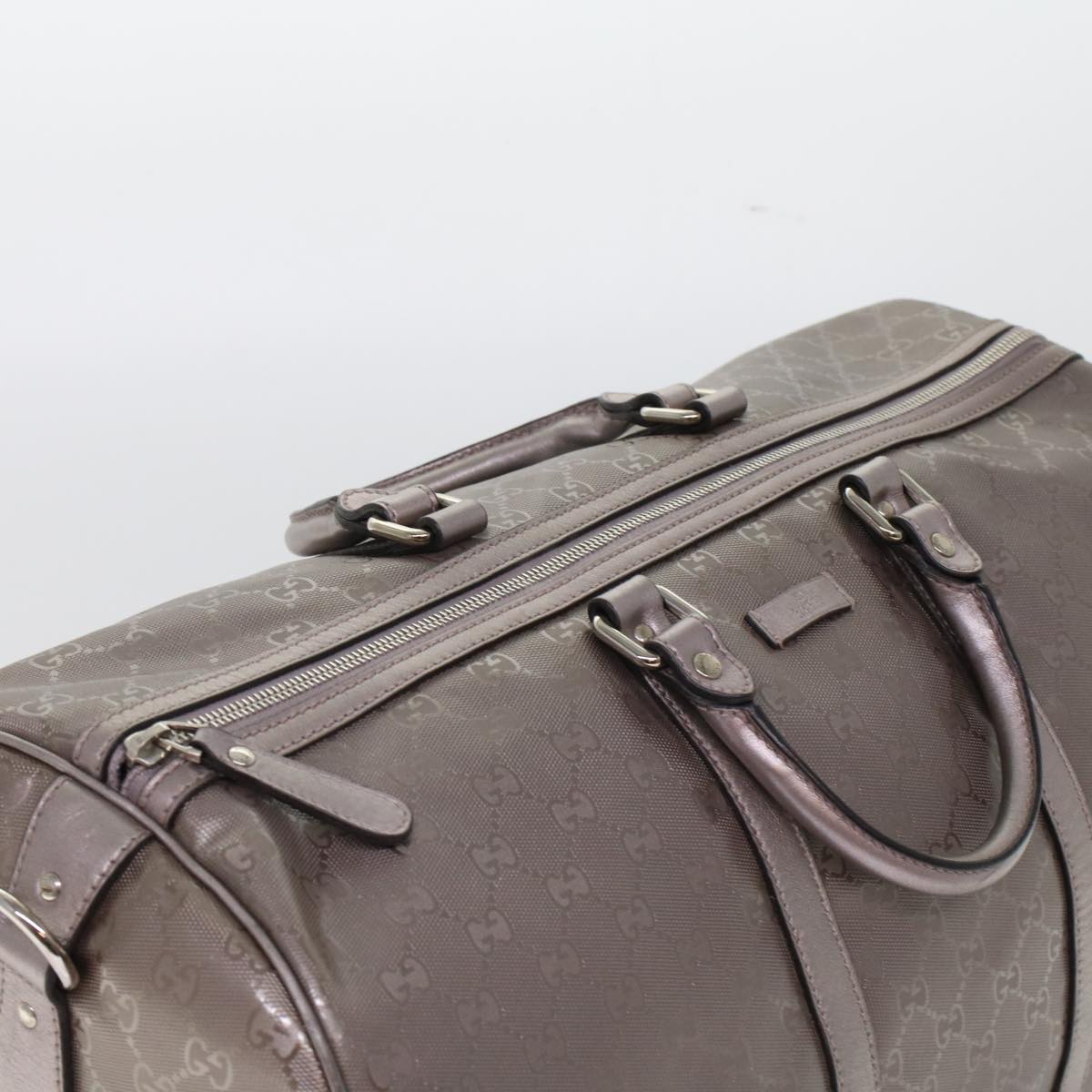 GUCCI GG Implement Canvas Boston Bag Coated Canvas 2way Gray 216484 49332
