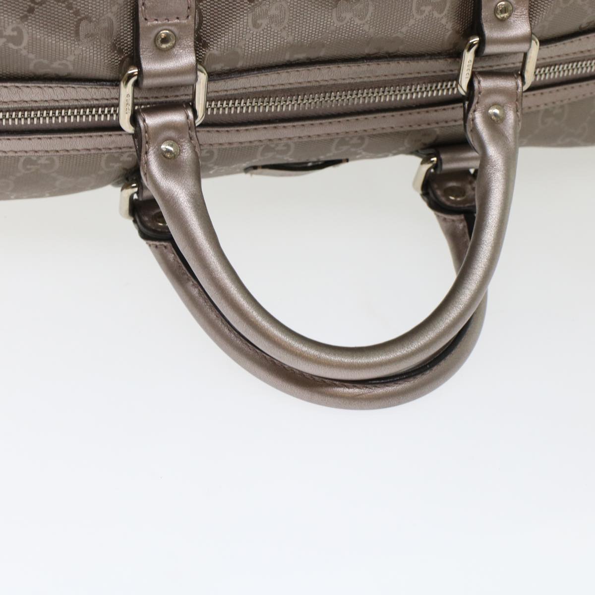 GUCCI GG Implement Canvas Boston Bag Coated Canvas 2way Gray 216484 49332