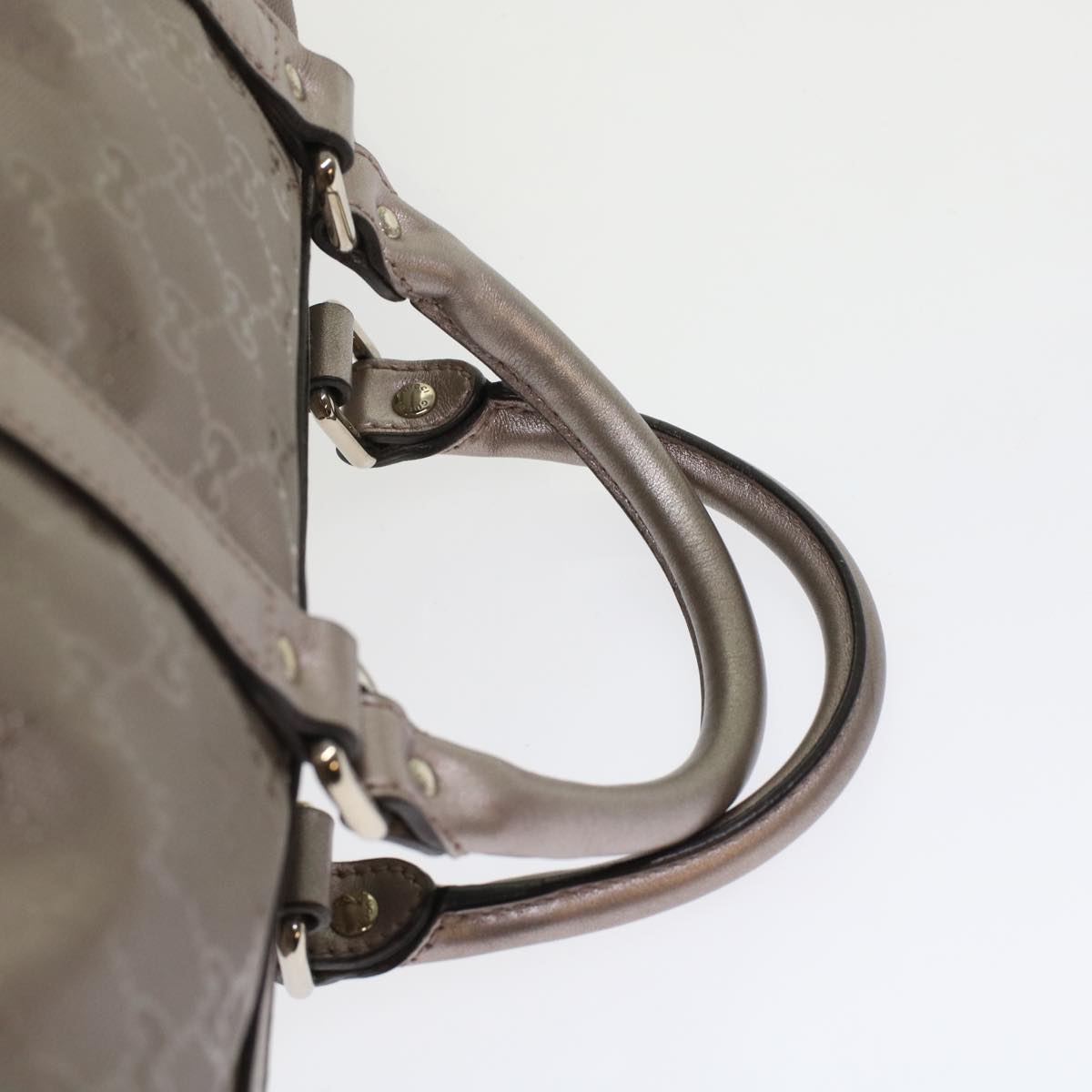 GUCCI GG Implement Canvas Boston Bag Coated Canvas 2way Gray 216484 49332