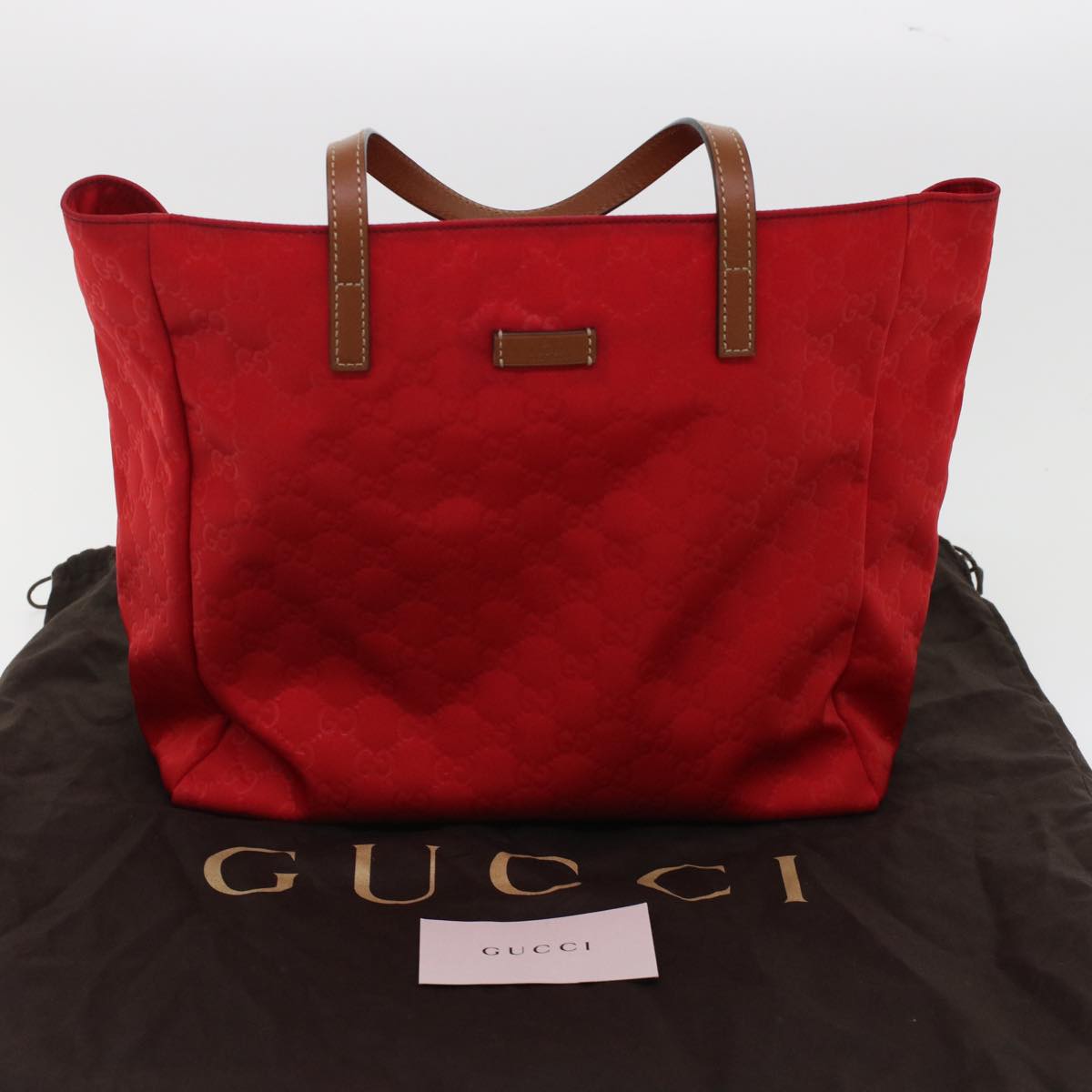 GUCCI GG Canvas Hand Bag Red 282439 49409