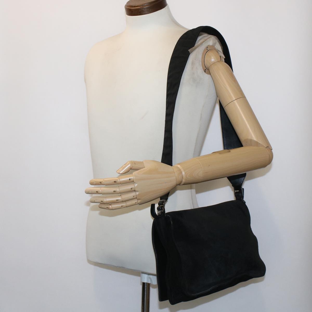 GUCCI Shoulder Bag Suede Black 49411