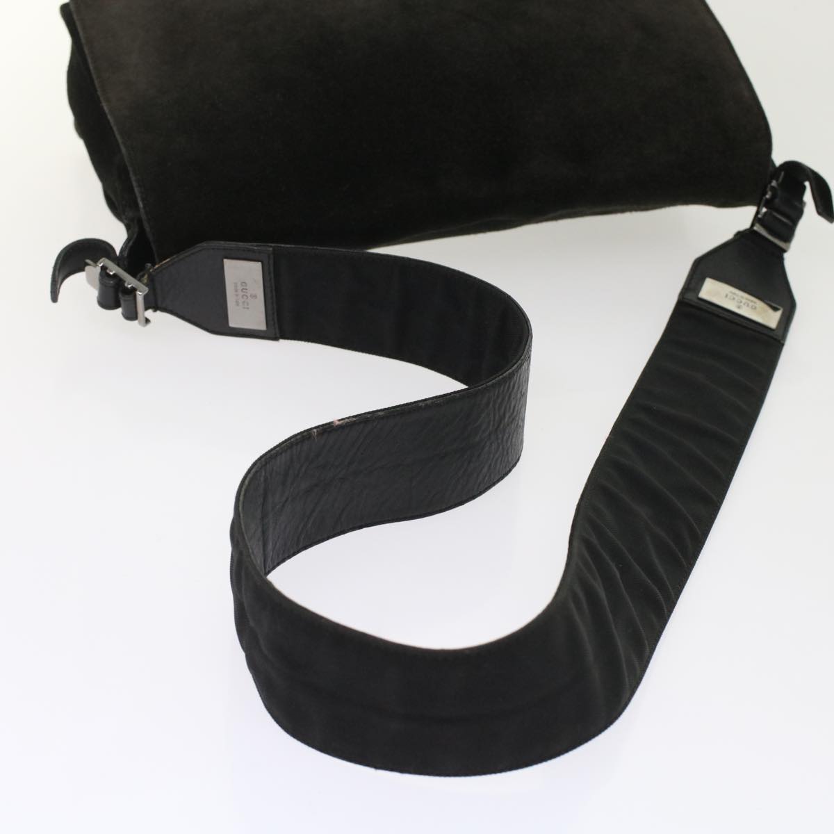 GUCCI Shoulder Bag Suede Black 49411