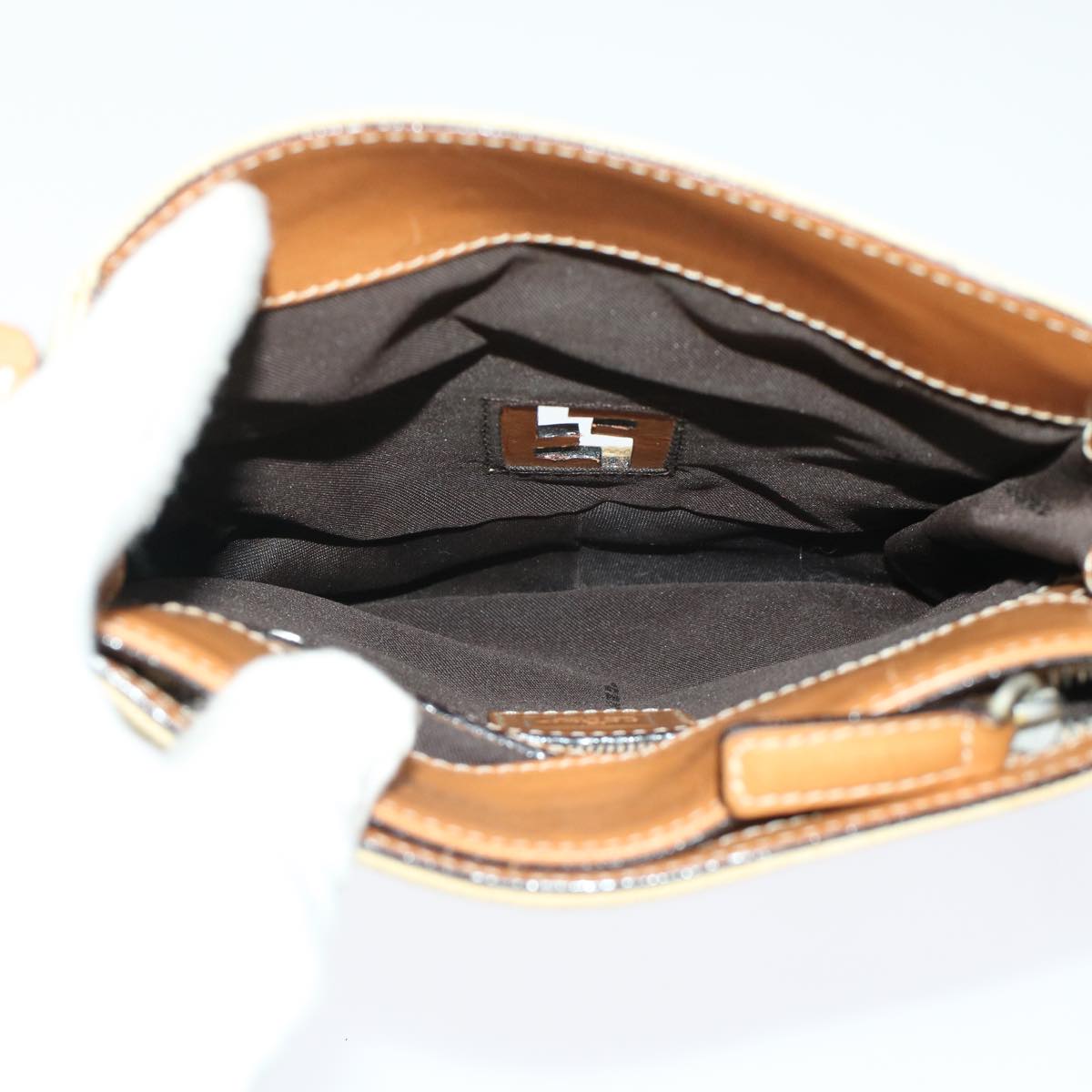 FENDI Shoulder Bag Canvas Beige 49413