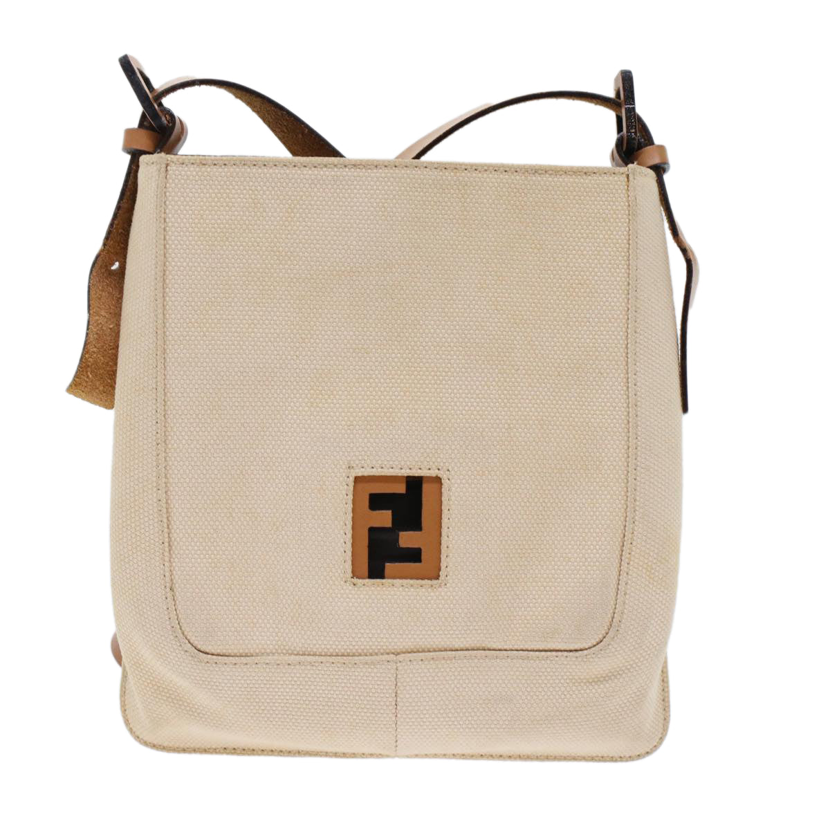 FENDI Shoulder Bag Canvas Beige 49413