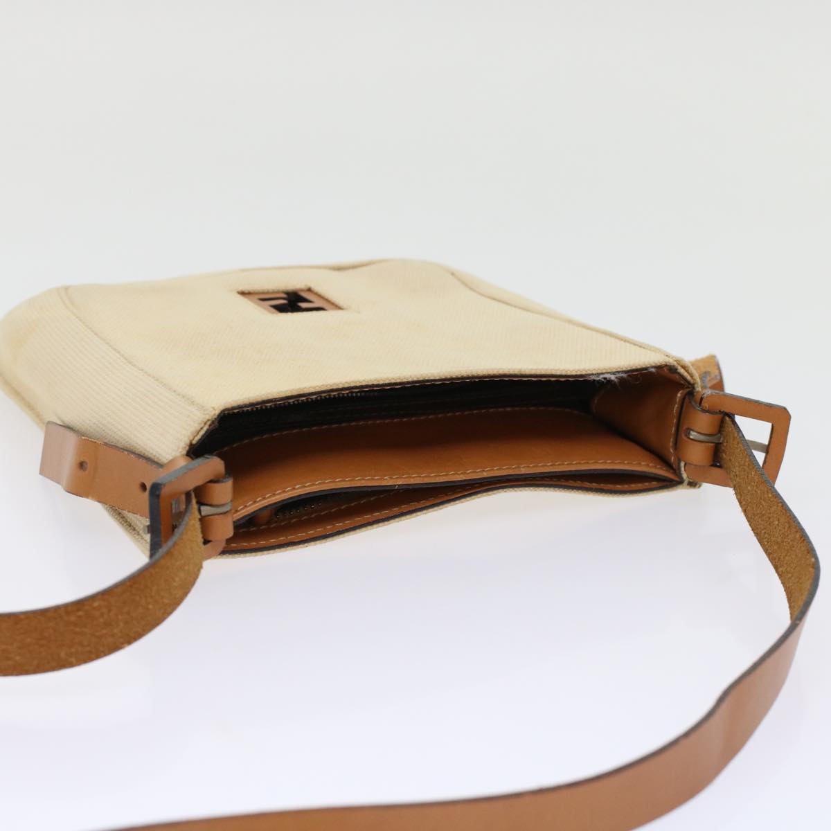 FENDI Shoulder Bag Canvas Beige 49413