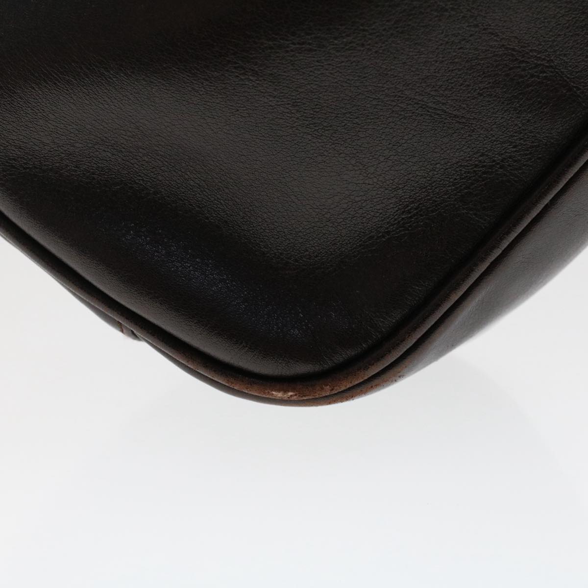 GUCCI Bamboo Hand Bag Leather 2way Dark Brown 01 1638 200047 49450