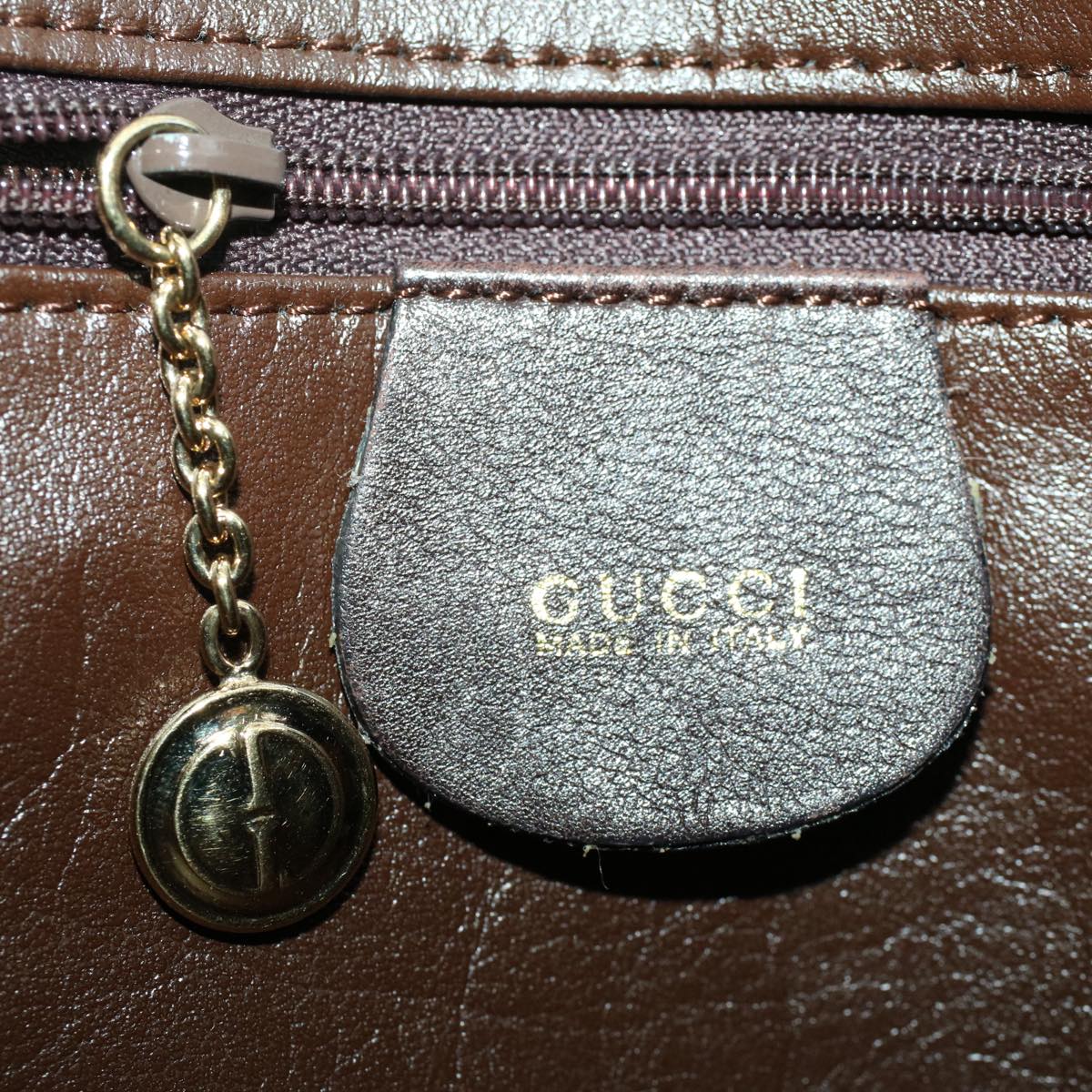 GUCCI Bamboo Hand Bag Leather 2way Dark Brown 01 1638 200047 49450