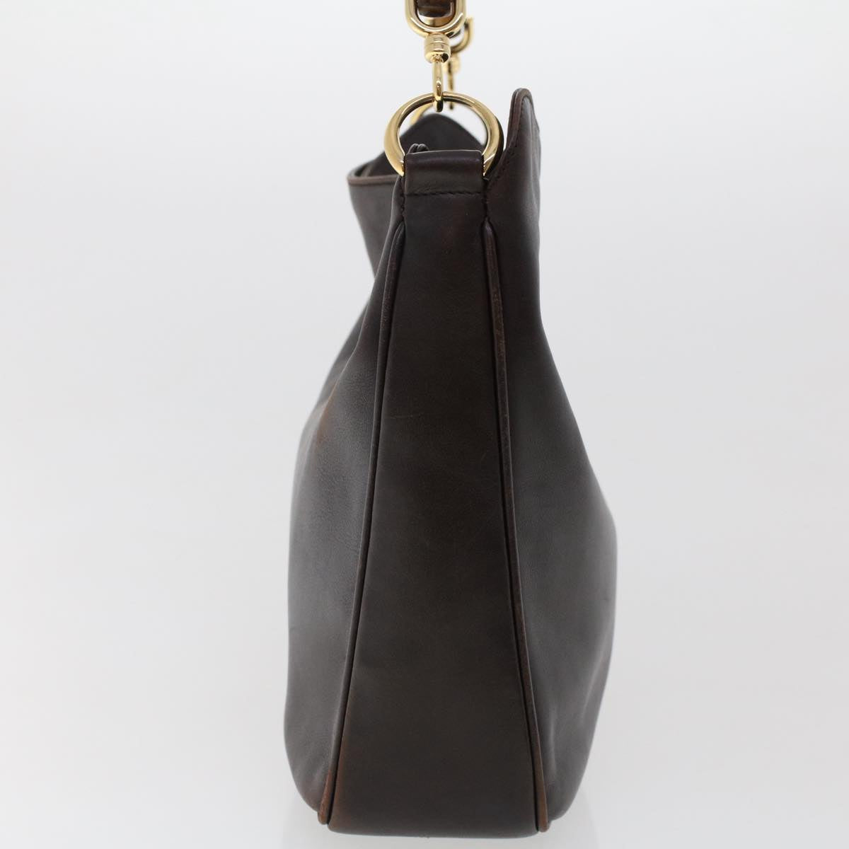GUCCI Bamboo Hand Bag Leather 2way Dark Brown 01 1638 200047 49450