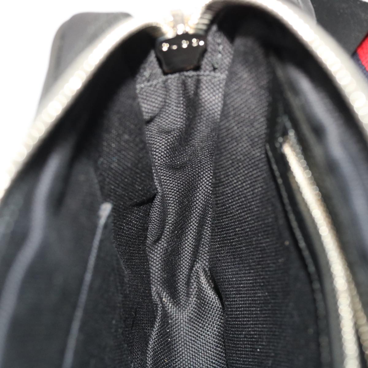 GUCCI GG Supreme Sherry Line Body Bag Black Red Navy 474293 49481A