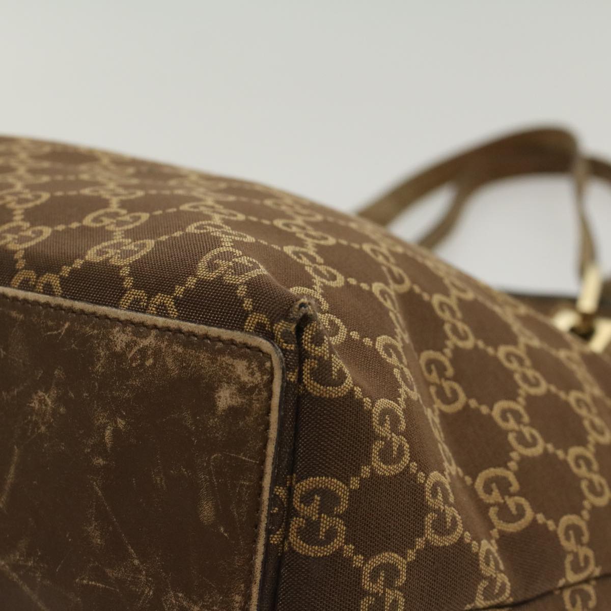 GUCCI GG Canvas Tote Bag Brown 49596