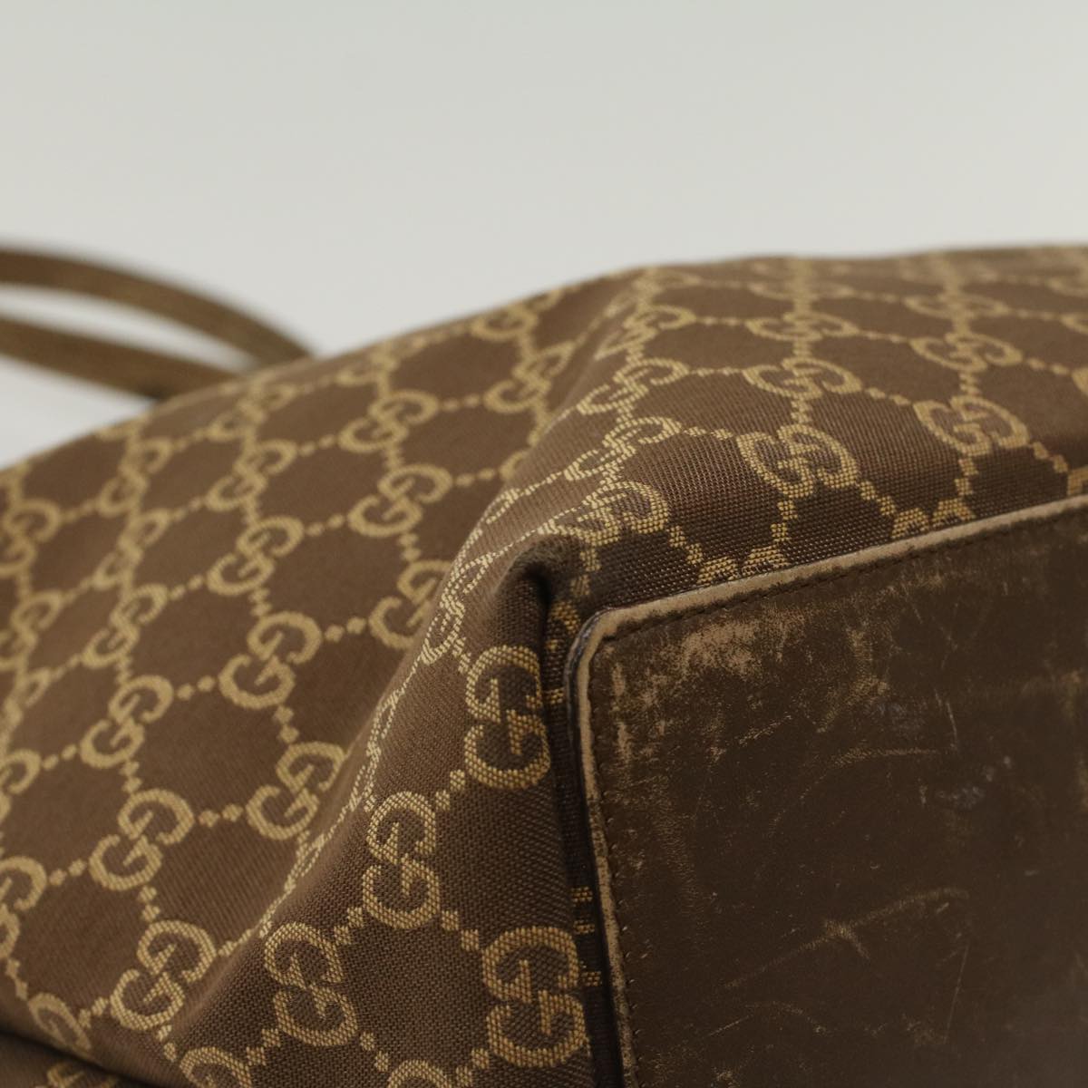 GUCCI GG Canvas Tote Bag Brown 49596