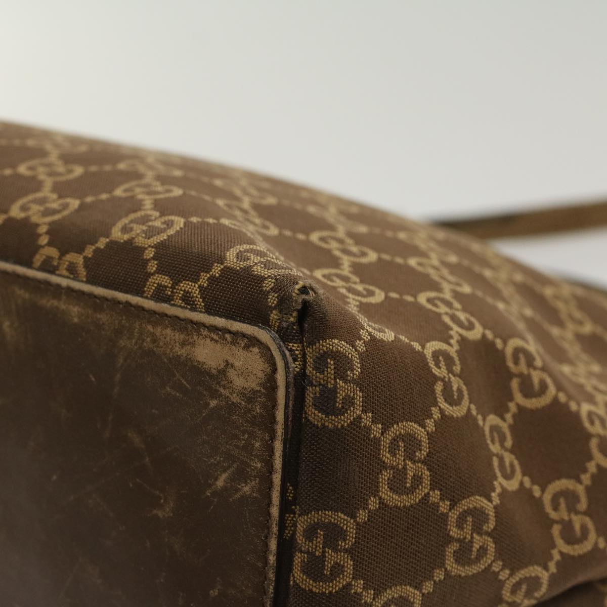 GUCCI GG Canvas Tote Bag Brown 49596