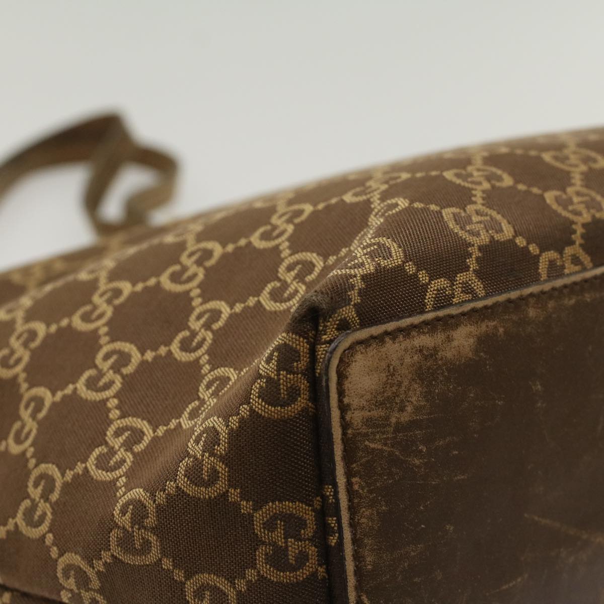GUCCI GG Canvas Tote Bag Brown 49596