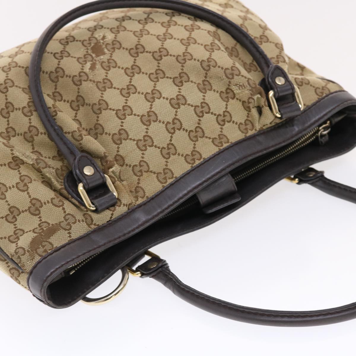 GUCCI GG Canvas Hand Bag Beige 296835 49597