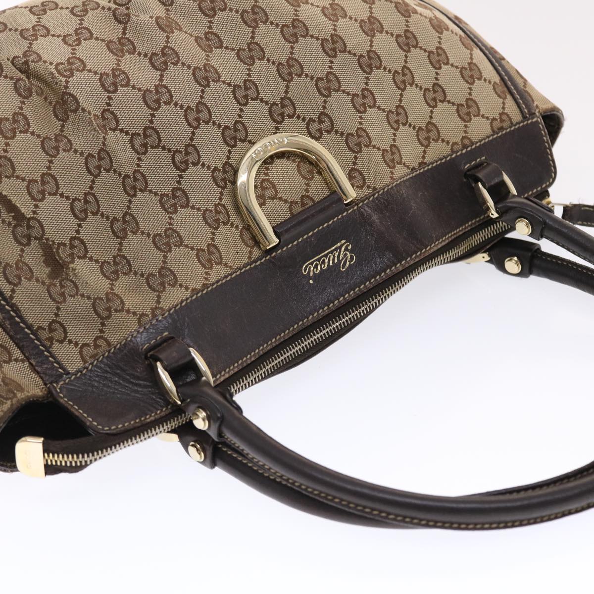 GUCCI GG Canvas Hand Bag Beige 189831002122 49599