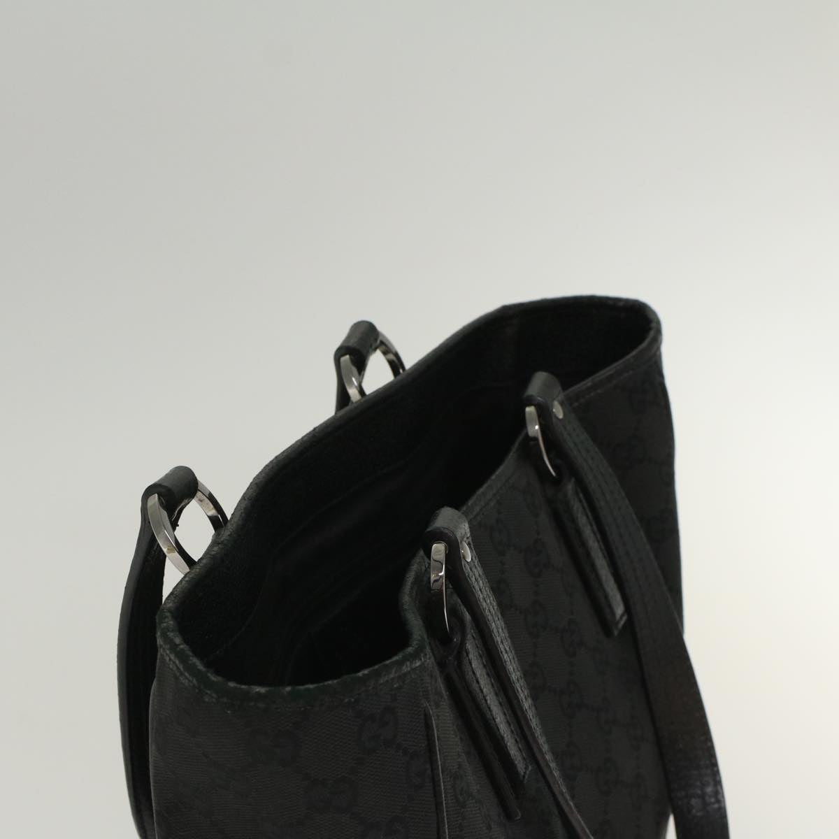 GUCCI GG Canvas Hand Bag Black 1130193444 49603