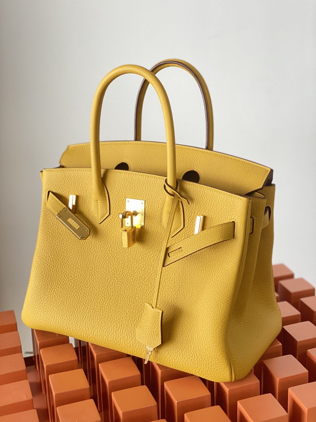GLAMI Birkin Nata Swift Yellow For Women Gold Toned Hardware 11.8in/30cm