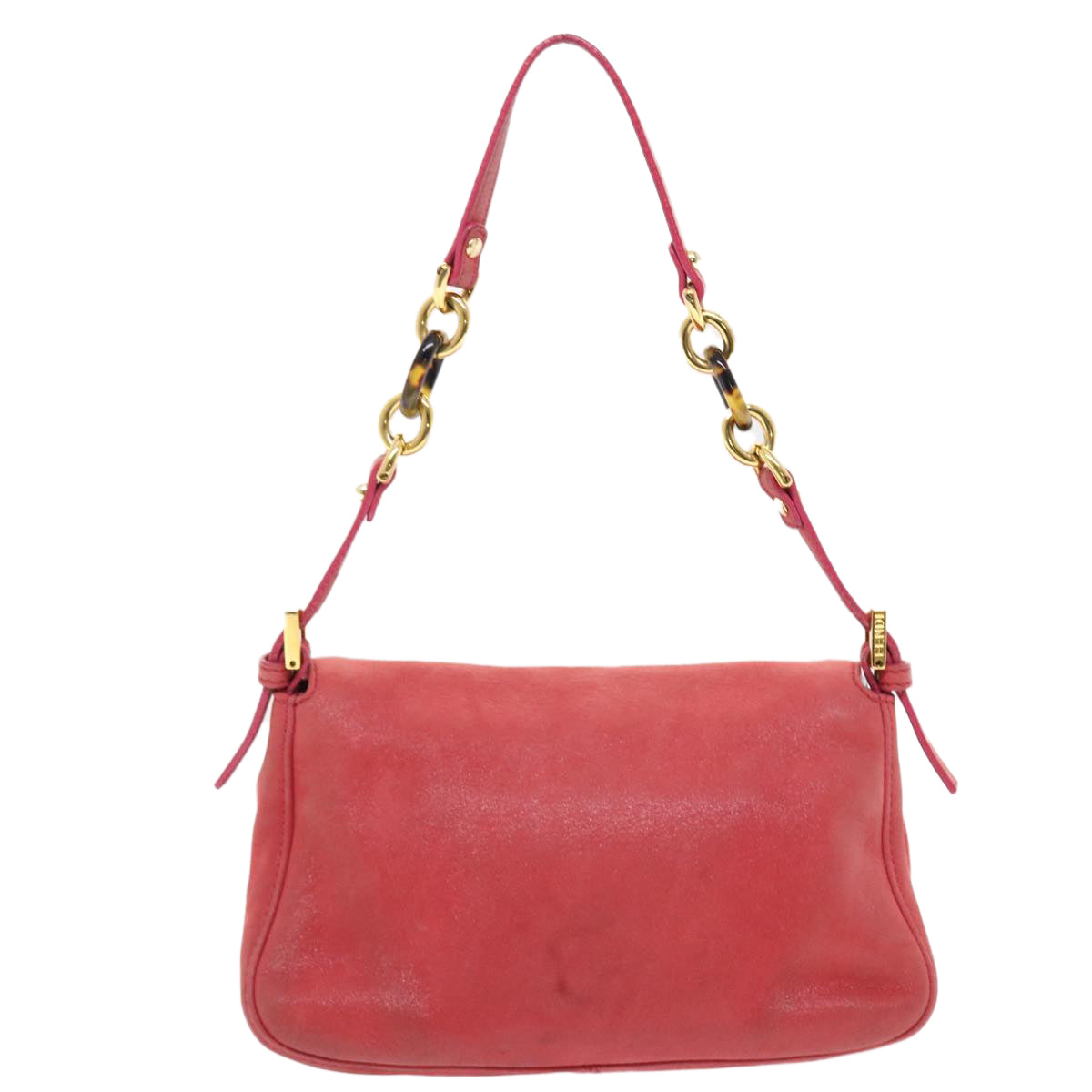 FENDI Mamma Baguette Shoulder Bag Leather Pink 49784