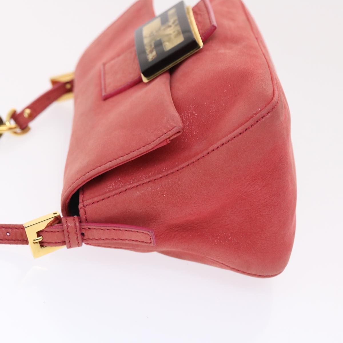 FENDI Mamma Baguette Shoulder Bag Leather Pink 49784