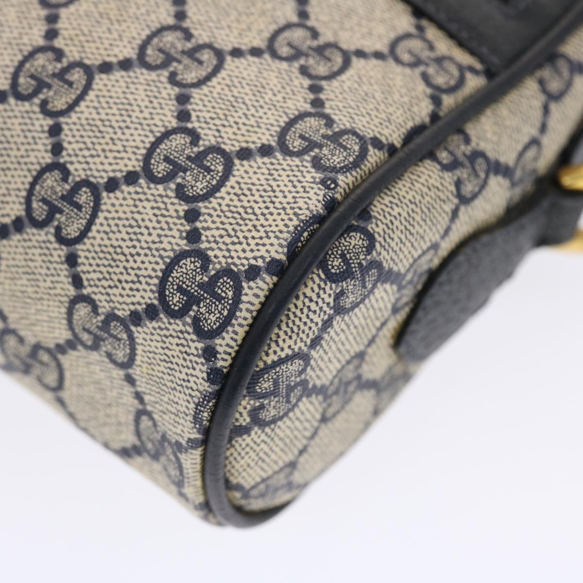 GUCCI GG Canvas Sherry Line Shoulder Bag PVC Leather Gray Red Navy 49788