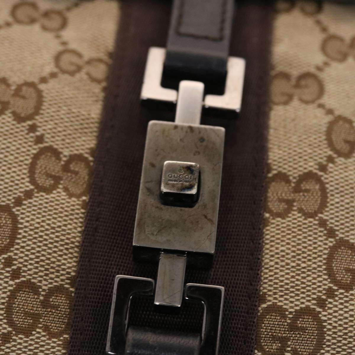 GUCCI GG Canvas Jackie Hand Bag Beige 001 3734 49789