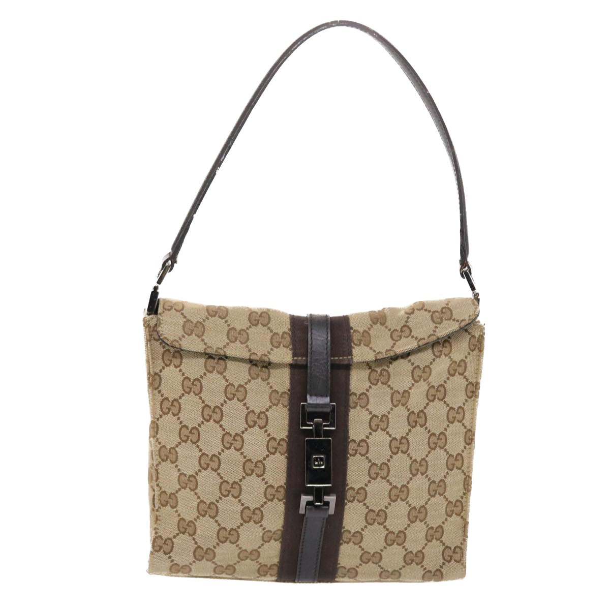 GUCCI GG Canvas Jackie Hand Bag Beige 001 3734 49789