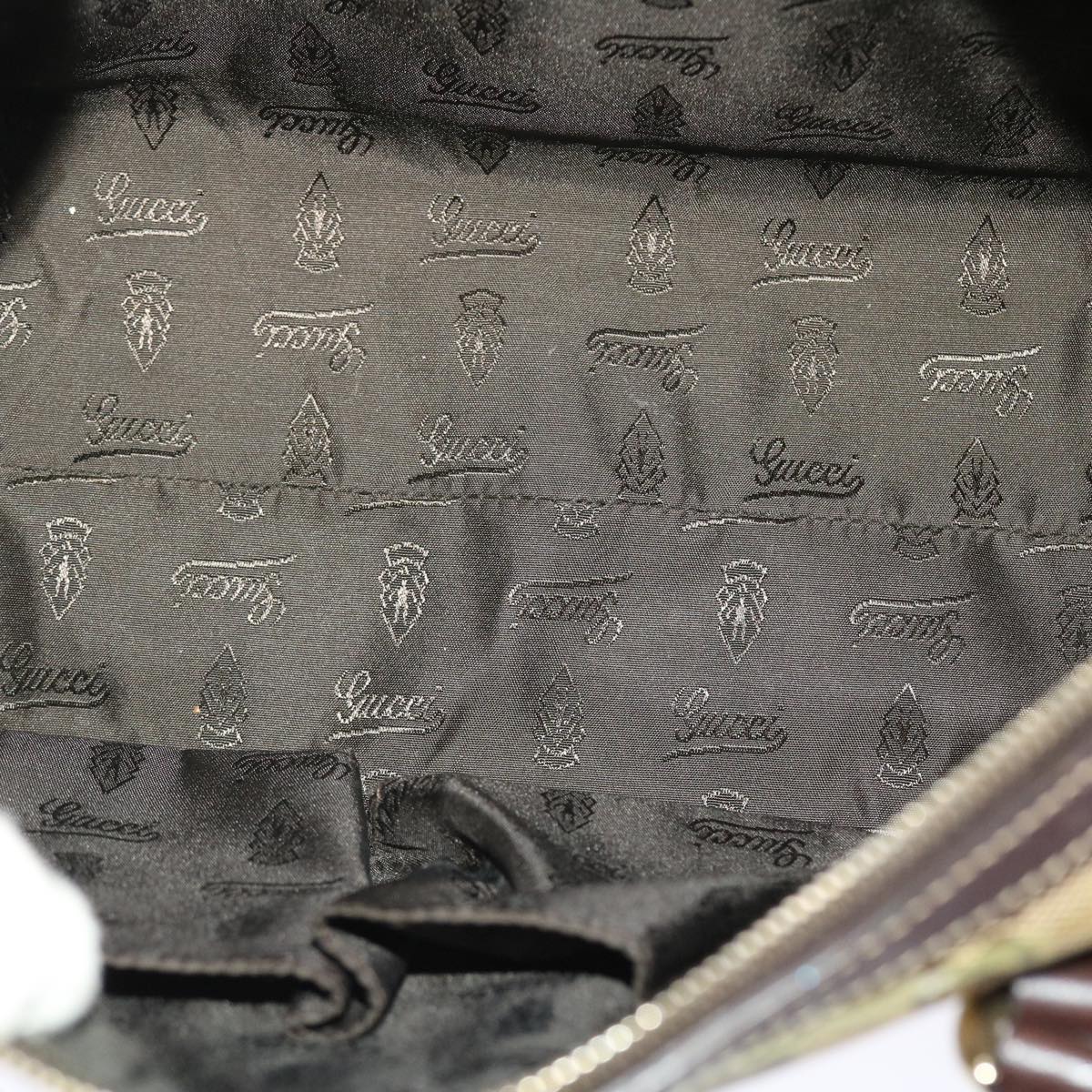 GUCCI GG Crystal Hand Bag Leather Beige 181487 49793